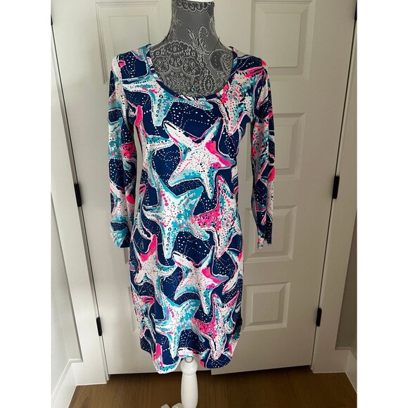 Lilly Pulitzer Starfish NWOT Dress & new necklace set - Picture 1 of 9